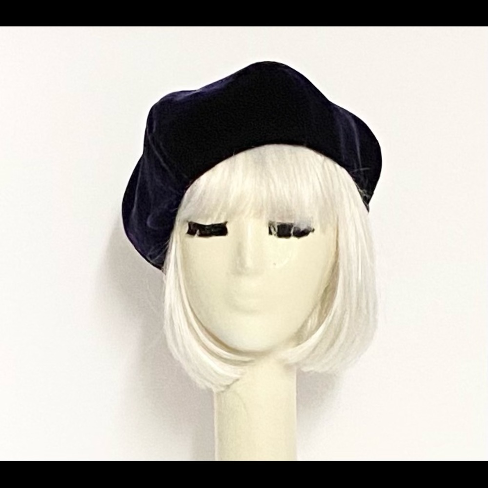 Purple Velvet Beret Hat